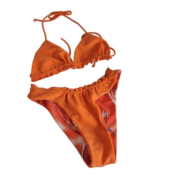 Recco Brazilian tropical print Reversible bikini set Coconut Girl Med - Picture 2 of 4